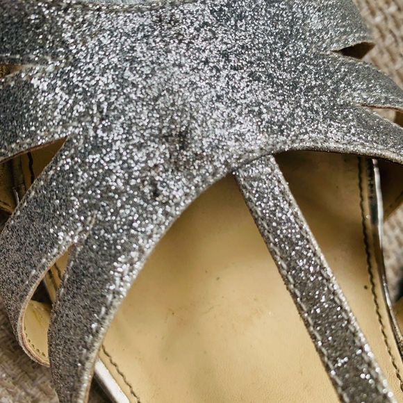 Betsey Johnson spike Silver sparkled heels size 10 - Picture 12 of 12